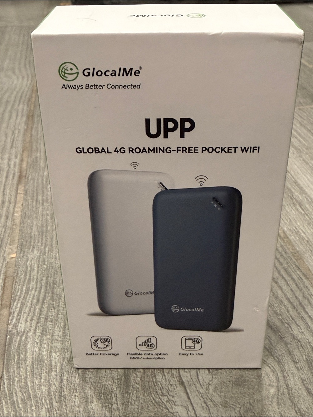 GlocalMe UPP Global 4G Pocket WiFi Hotspot Blue New Sealed